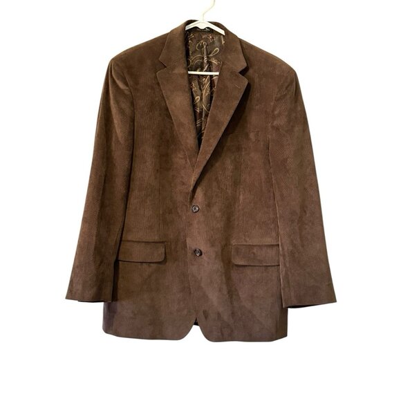 Lauren Ralph Lauren Sports Coat Blazer Brown 40R Polyester Blend Corduroy READ - Picture 1 of 16